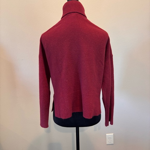 J Crew Supersoft Wool Blend Turtleneck Sweater in Rich Burgundy, Small - Picture 6 of 13